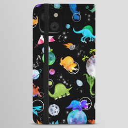 Dinosaur Astronauts In Outer Space iPhone Wallet Case