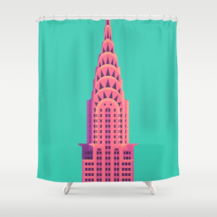 Details about   Green Shower Curtain Modern City Buildings Print for Bathroom 
