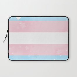 trans pride flag with sparkles Laptop Sleeve