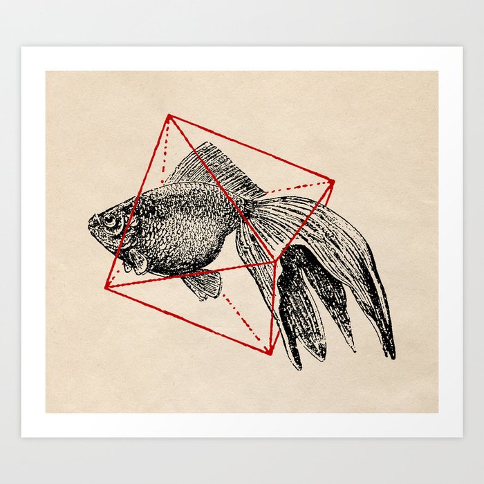 Fish In Geometrics III Art Print