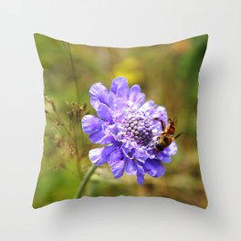 bee and purple flower_1 Throw Pillow