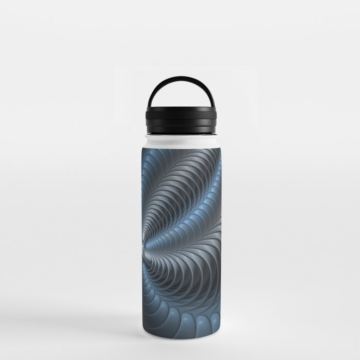 Powerful Movement Abstract Blue Gray 3D Fractal Art Water Bottle