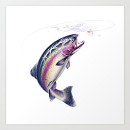 Trout Fishing Art Print