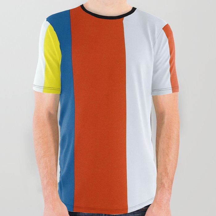 white red yellow graphic tee