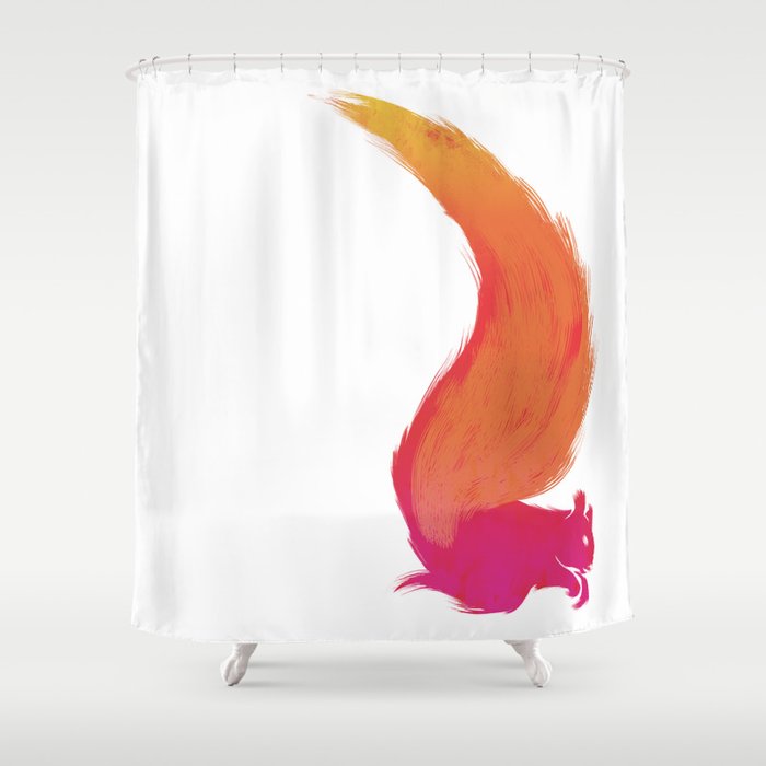 Fiery Squirrel Shower Curtain