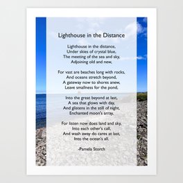 Lighthouse in the Distance Poem Art Print