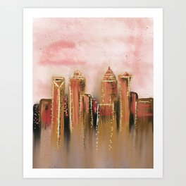 Abstract Charlotte Skyline Art Print