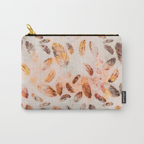 Autumn Feathers watercolor pattern Carry-All Pouch