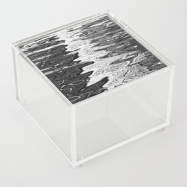 Black and White Abstract Ocean Reflections Acrylic Box