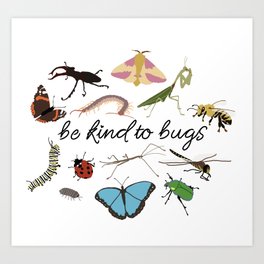 be kind to bugs Art Print