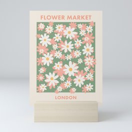 Flower Market London, Pastel Daisies Retro Print Mini Art Print