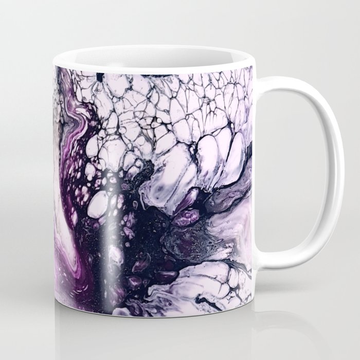 Purple/Grey Acrylic Pour Painting Coffee Mug