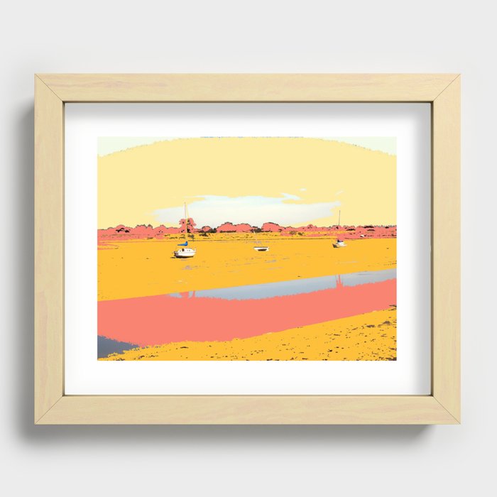Boats on the Estuary Recessed Framed Print