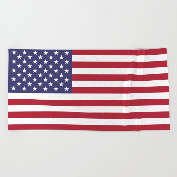 Flag of USA, 10:19 scale prints Beach Towel