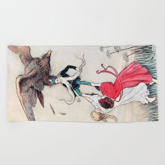 Compassionate Children Illustration Beach Towel