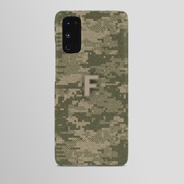 Personalized F Letter on Green Military Camouflage Army Design, Veterans Day Gift / Valentine Gift / Military Anniversary Gift / Army Birthday Gift  Android Case