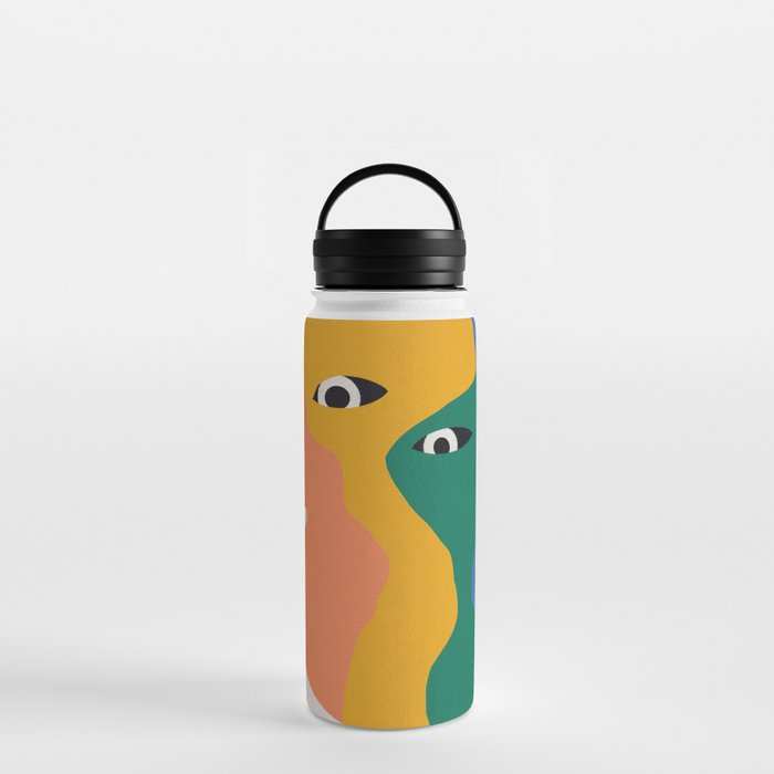 Warm and cold personality portrait Water Bottle