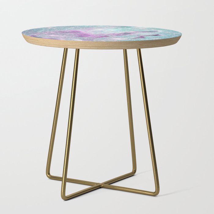 Eagle Nebula Pillars of Creation Orchid Purple Aqua Cyan Side Table