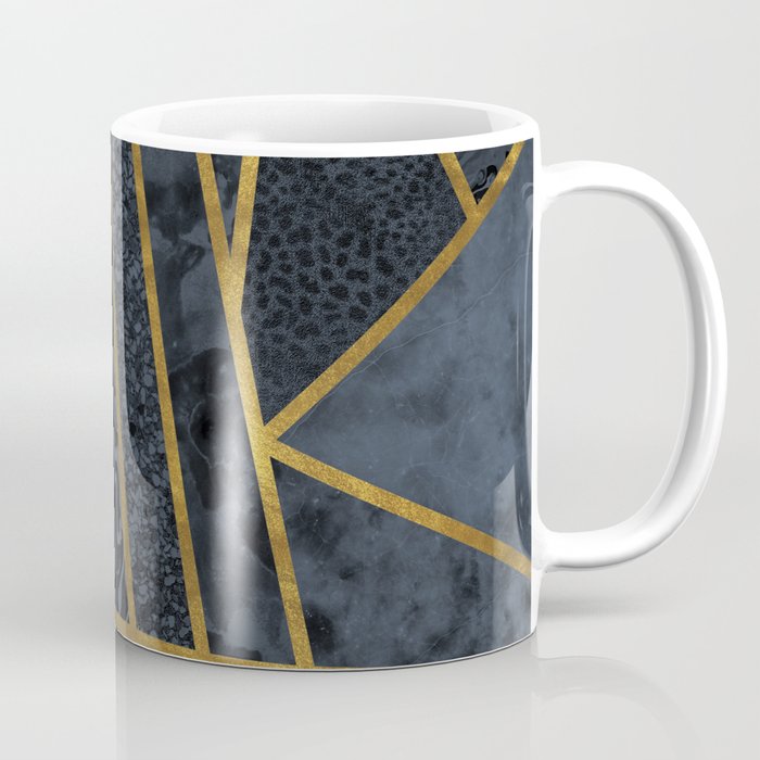 Slate Stone and Gold Geometric Pattern Coffee Mug