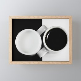 #Yin & #Yang, #coffee and #milk in #Cups #homedecors Framed Mini Art Print