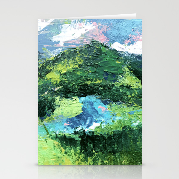 Gunnison A Vibrant Acrylic Mountain Landscape In Greens Blues