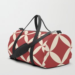 Red flower of life mid century modern Duffle Bag