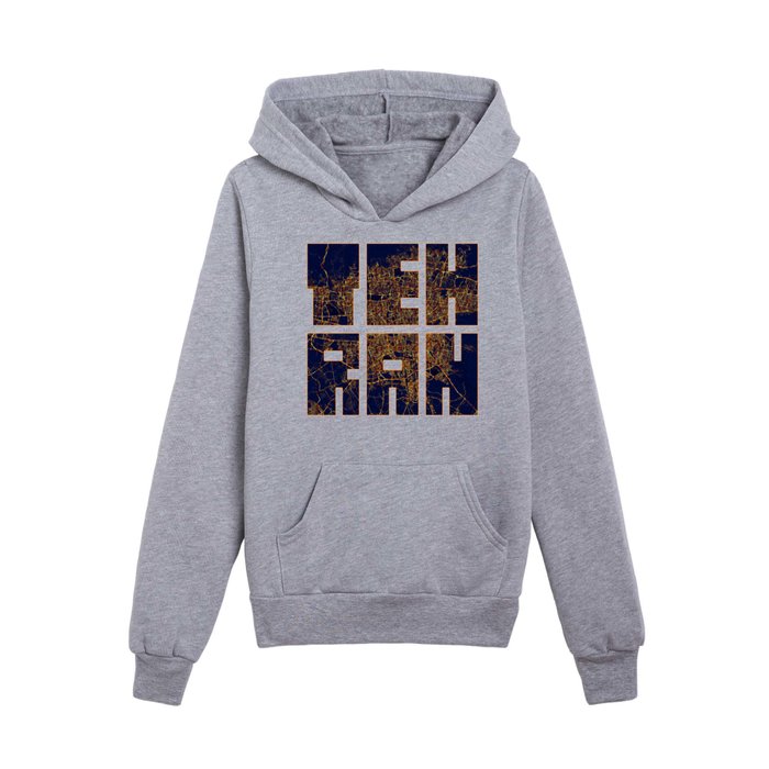 Tehran, Iran - City At Night Kids Pullover Hoodie