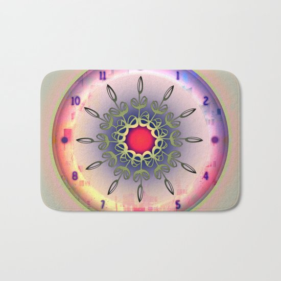 Spring Time - Floral Clock Bath Mat