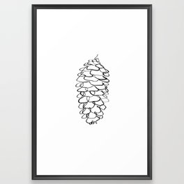 One Line Pine Cone Framed Art Print