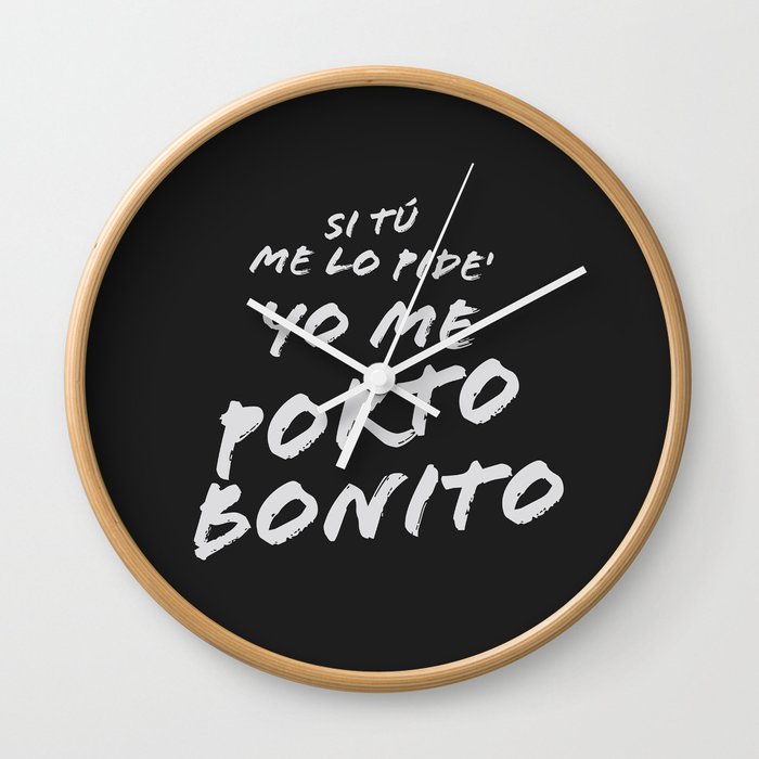 Latin music hit!. Me porto Bonito! Wall Clock