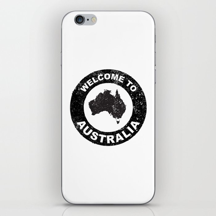 Rubber Ink Stamp Welcome To Australia iPhone Skin