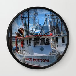ROCK BOTTOM shrimp boat  Wall Clock