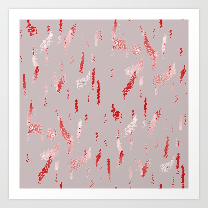 Red Squiggles Art Print