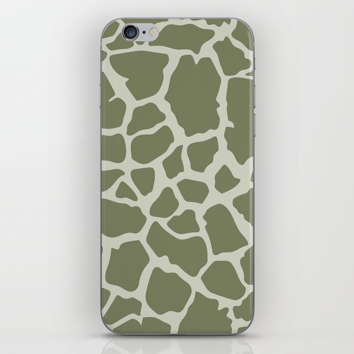 Sage Green Giraffe Print iPhone Skin