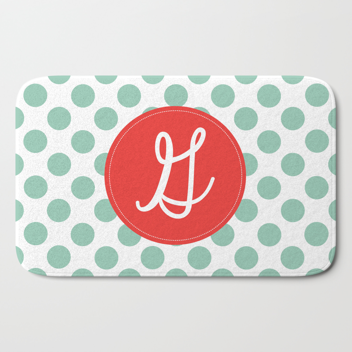 Monogram Initial G Polka Dot Bath Mat By Gatherednestdesigns