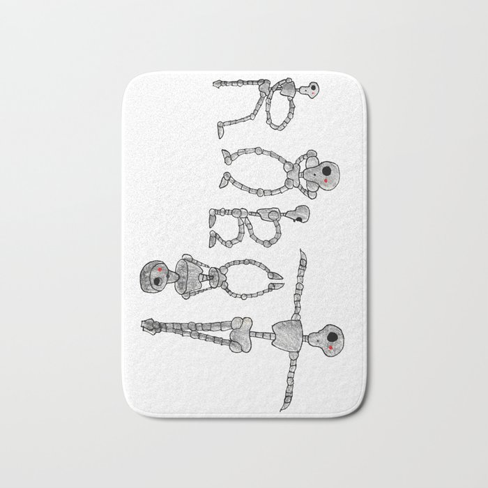 Robots writing robot Bath Mat