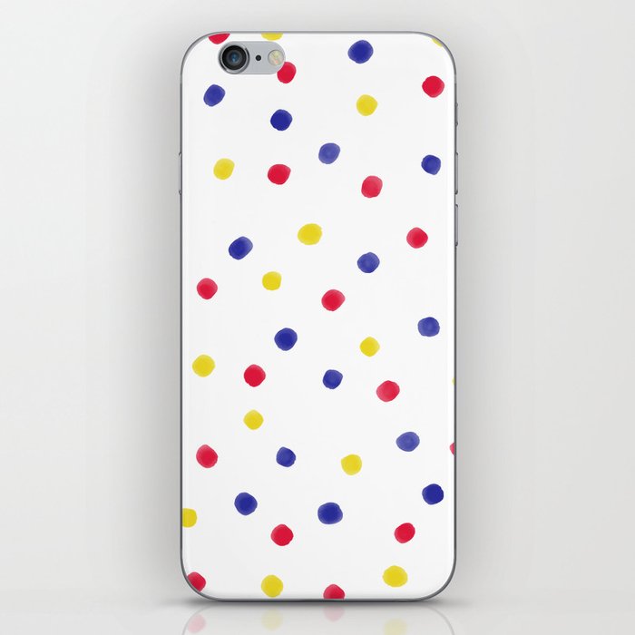 Polka Dot Pattern (blue/red/yellow) iPhone Skin
