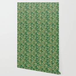 Green Gold Tiger Skin Print Wallpaper