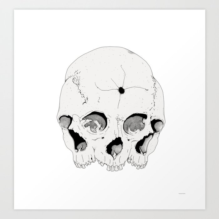 3 Faced Skull Art Print By Loroth