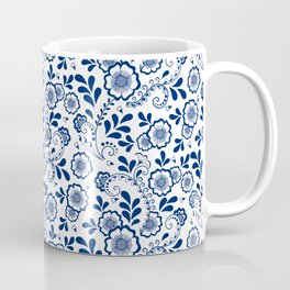 Blue Eastern Floral Pattern Mug