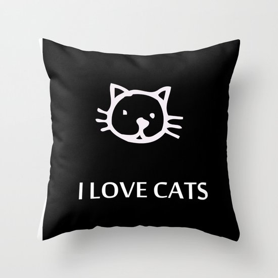 I LOVE CATS Throw Pillow