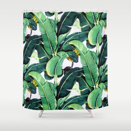 Tropical Banana leaves pattern Shower Curtain