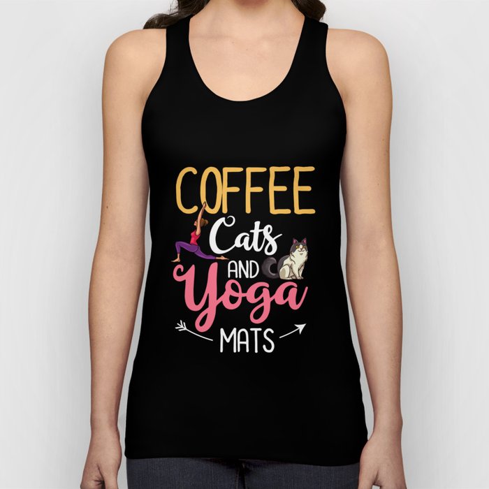 Yoga Cat Beginner Workout Poses Quotes Meditation Tank Top