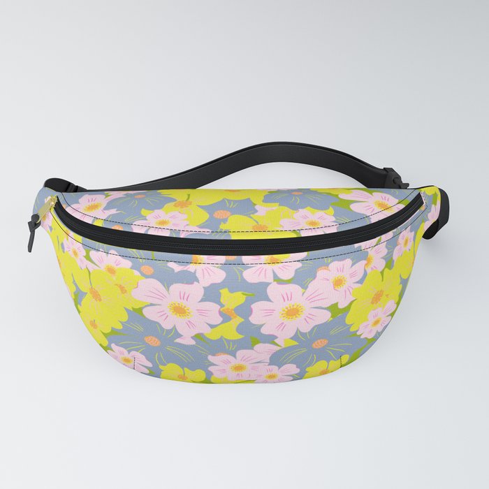 Pastel Spring Flowers On Green Fanny Pack