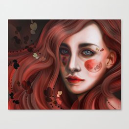 Red fairy of hearts Canvas Print