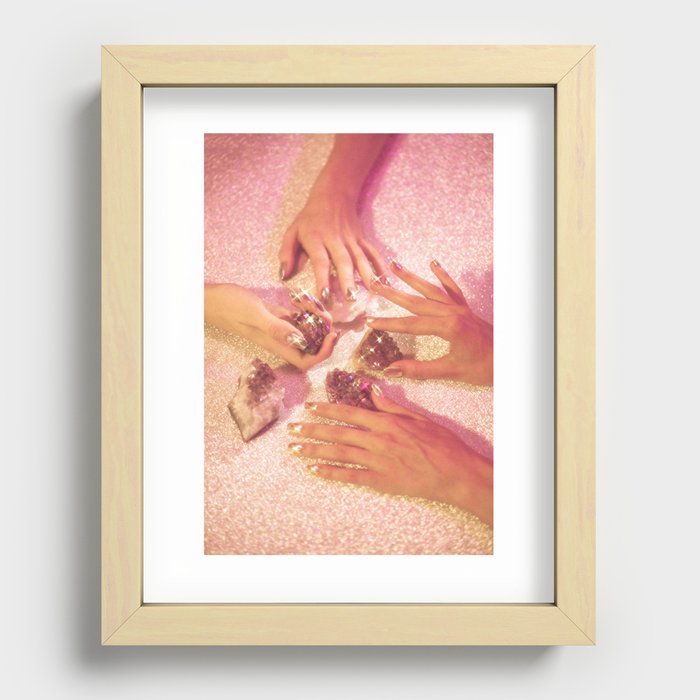 Hands with Crystals Recessed Framed Print
