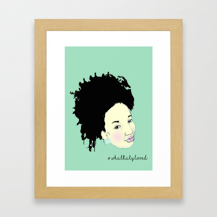 Ink Splatter Afro Girl Framed Art Print