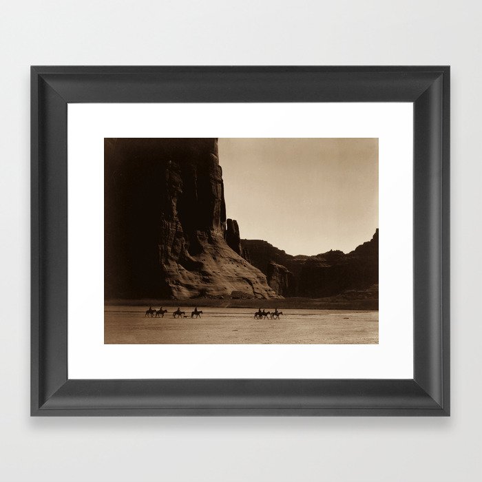Navajo Riders - Canyon de Chelly - Edward Curtis Photo Print Framed Art Print