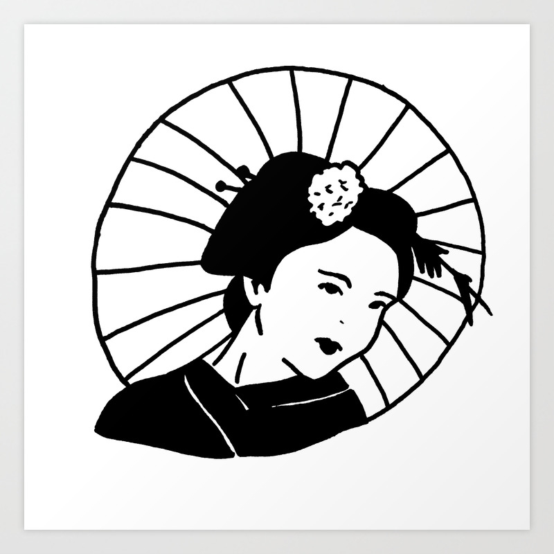 Geisha 1 Japanese Geisha With Umbrella Art Print By Janinwise Society6