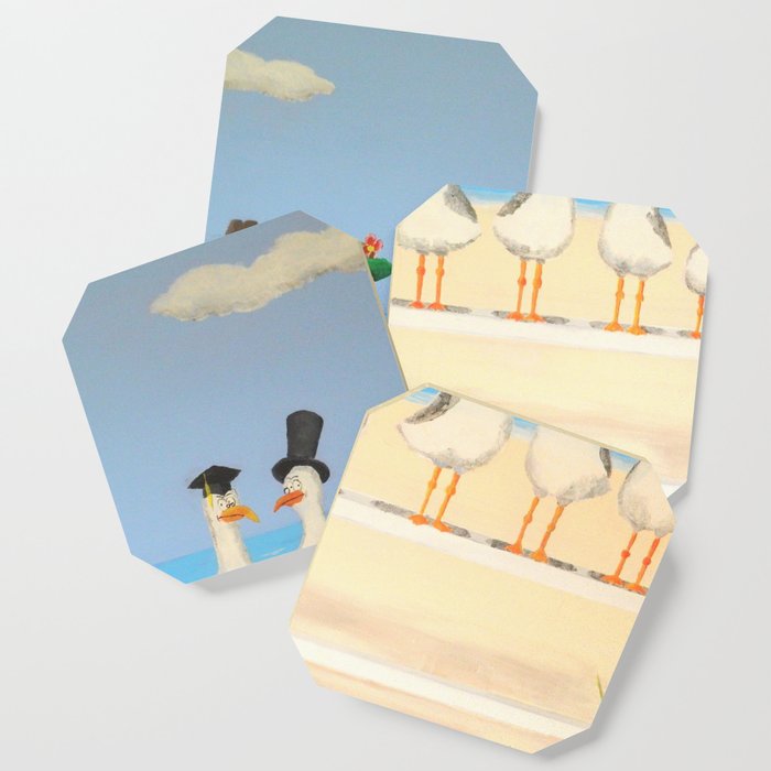 Seagulls with Hats Coaster